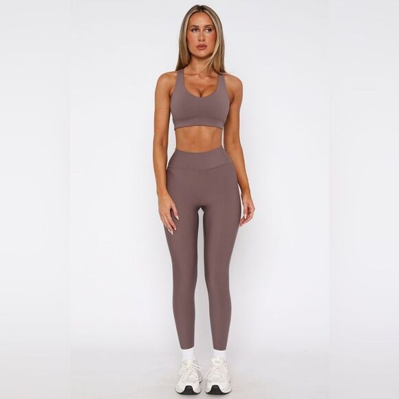 White Fox Go Getter‎ High Waisted Leggings Cocoa size Small NWT in packaging - Picture 3 of 9